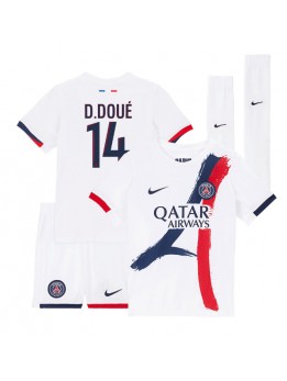 Billige Paris Saint-Germain Desire Doue #14 Bortedraktsett Barn 2024-25 Kortermet (+ Korte bukser)